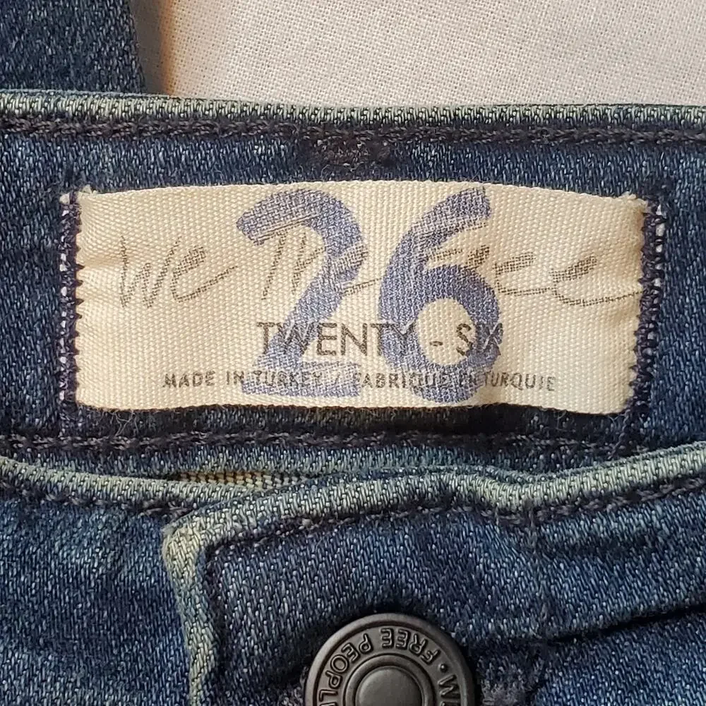 Free People We the Free Womens Size 26 Sabrina Distressed Skinny Jeans Blue - Picture 7 of 9